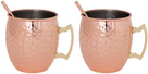 Cosy & Trendy Vasos para Cóctel Moscow Mule con Pajillas - Cobre Martillado - 450 ml - 2 Piezas