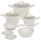 BerlingerHaus Set de Sartenes Mate Crema 7 Piezas - Olla ø 20, 24, 28 cm & Sartén ø 20, 24 cm - apto para todas las fuentes de calor