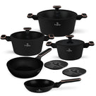 BerlingerHaus Juego de Sartenes Negro Rosa Oro 7 Piezas - Olla ø 20, 24, 28 cm & Sartén ø 20, 24 cm - apto para todas las fuentes de calor