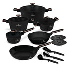 BerlingerHaus Set de Sartenes Negro Rosa Oro 11 Piezas - Olla ø 20, 24, 28 cm, Sartén ø 24, 28 cm & Cacerola ø 16 cm - apto para todas las fuentes de calor