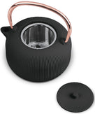 BerlingerHaus Tetera con Filtro de Acero Inoxidable - Hierro Fundido Negro Rosado - 1 Litro