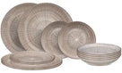 Cookinglife Serviesset Baia Bruin 12-delig / 4 personas - 4 platos de cena, 4 platos de desayuno y 4 platos hondos