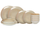 Set de vajilla Serene Arena 12 piezas / 4 personas - 4 platos llanos, 4 platos de desayuno y 4 tazones