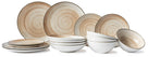 Juego de vajilla Cosy & Trendy Sintra Terracotta 16 piezas / 4 personas - 4 platos de cena, 4 platos de desayuno, 4 platos hondos y 4 cuencos
