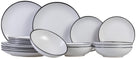 Set de vajilla Cosy & Trendy Speckle - Blanco 18 piezas / 6 personas - 6 platos llanos, 6 platos hondos y 6 platos de desayuno