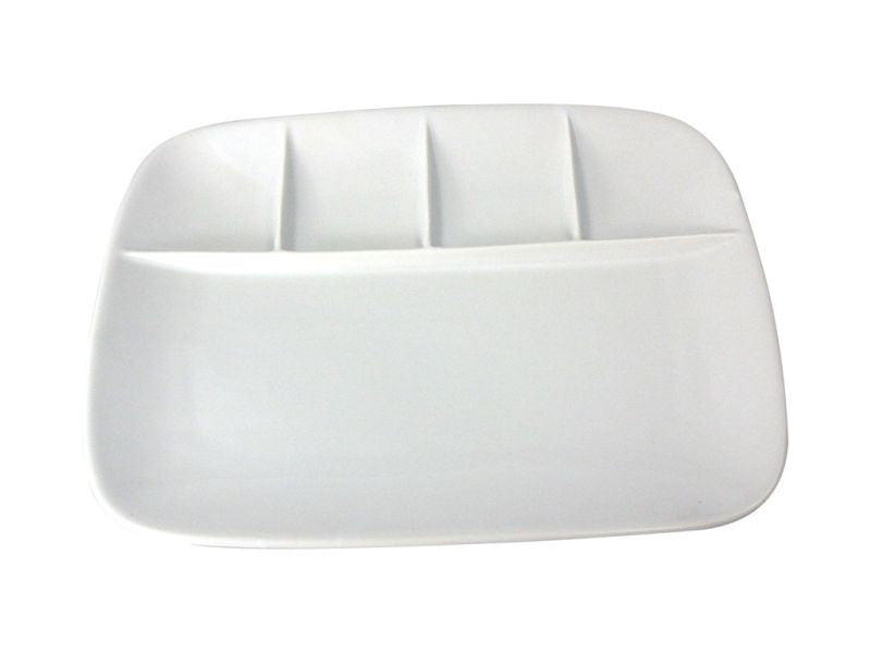 Platos de fondue blancos