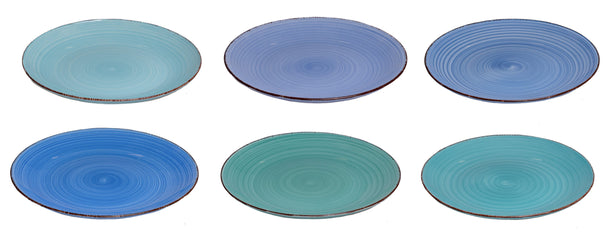 Platos para cena Delice azul ø 26,5 cm - 6 piezas Cookinglife