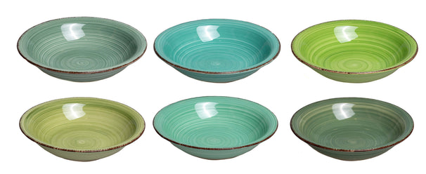 Platos hondos / para pasta Cookinglife Delice verde ø 21 cm - 6 piezas