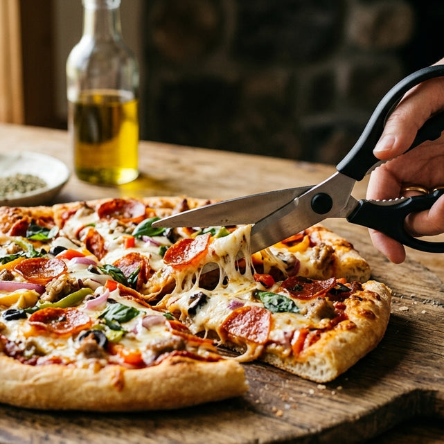 Tijeras para pizza para bases gruesas y mucho relleno