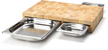 Continenta tabla de cortar con 3 cajones de acero inoxidable - Madera - 50 x 33 cm