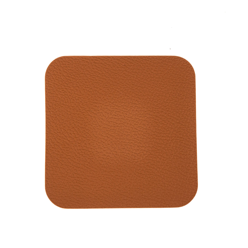 Posavasos - Cuero vegano - Negro / Cognac - reversible - 10 x 10 cm - 6 unidades - Cookinglife