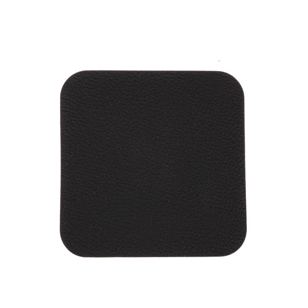 Posavasos - Cuero vegano - Negro / Cognac - reversible - 10 x 10 cm - 6 unidades - Cookinglife