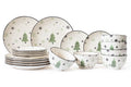 Cookinglife Juego de vajilla - Vajilla de Navidad - Cerámica - Verde 18 piezas / 6 personas - 6 platos de cena, 6 platos de desayuno & 6 cuencos