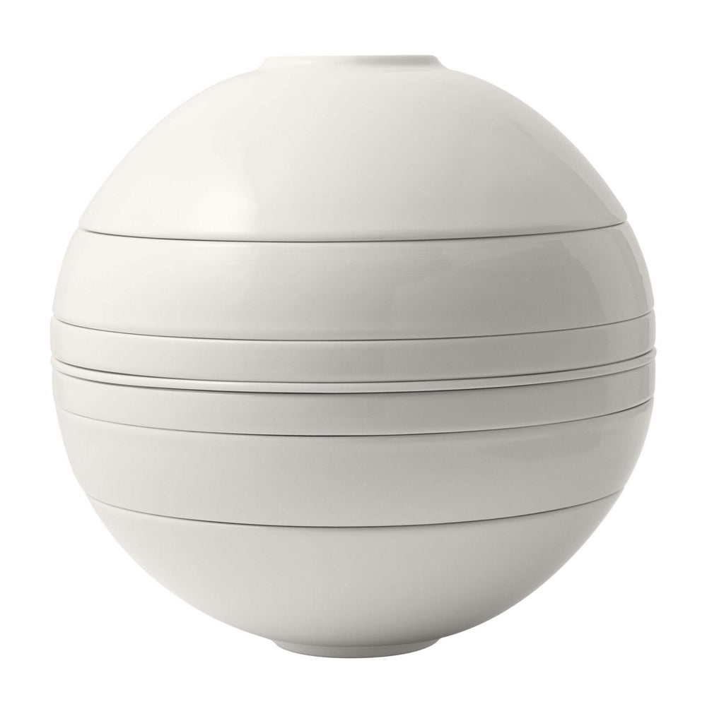 Set de vajilla Villeroy & Boch La Boule - Blanco 7 piezas / 2 personas - 2x cuenco, 2x fuente, 2x plato universal, 1x fuente para servir