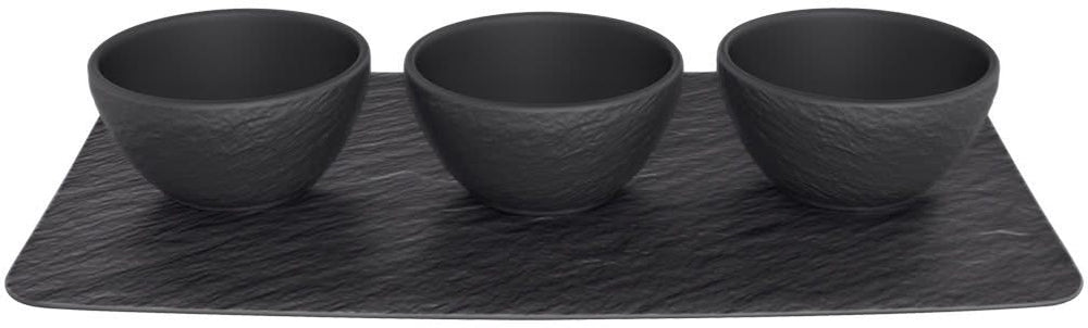 Villeroy & Boch Set de cuencos para salsas Manufacture Rock - Negro - 4 piezas