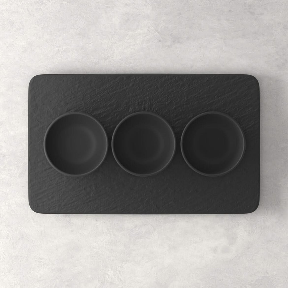 Villeroy & Boch Set de cuencos para salsas Manufacture Rock - Negro - 4 piezas