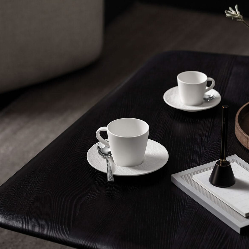 Taza y platillo de café Villeroy & Boch Manufacture Rock - Blanco - 160 ml