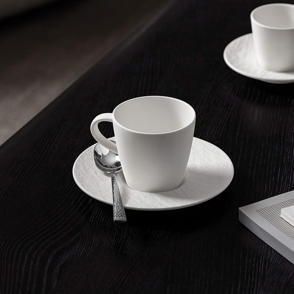 Taza y platillo de café Villeroy & Boch Manufacture Rock - Blanco - 160 ml