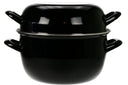 Cosy & Trendy Olla para mejillones - Negro - ø 24 cm / 5 litros - capa antiadherente esmaltada