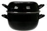Cosy & Trendy Olla para mejillones - Negro - ø 24 cm / 5 litros - capa antiadherente esmaltada