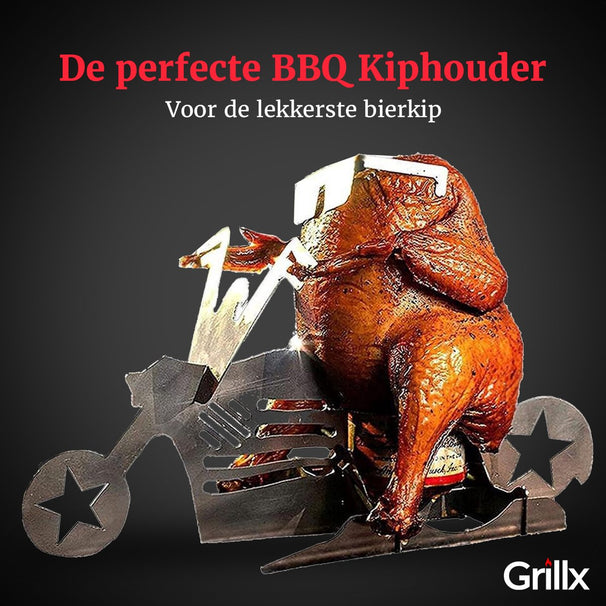 GrillX BBQ Soporte para lata de cerveza - Pollo en lata de cerveza - Bicicleta