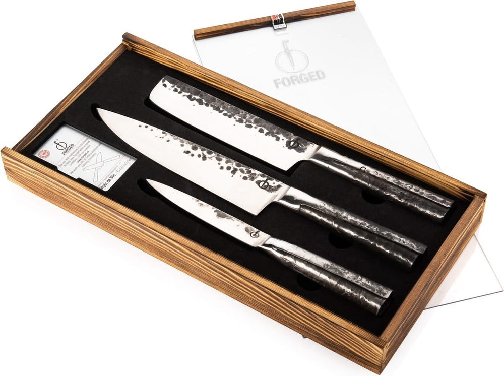 Set de cuchillos Forged Intense - 3 piezas - Cuchillo de chef, cuchillo de picar y cuchillo universal
