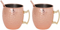 Cosy & Trendy Vasos para Cóctel Moscow Mule con Pajillas - Cobre Martillado - 450 ml - 2 Piezas