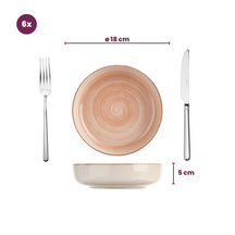 Platos hondos / para pasta Cosy & Trendy Baltic Peach ø 18 cm - 6 piezas