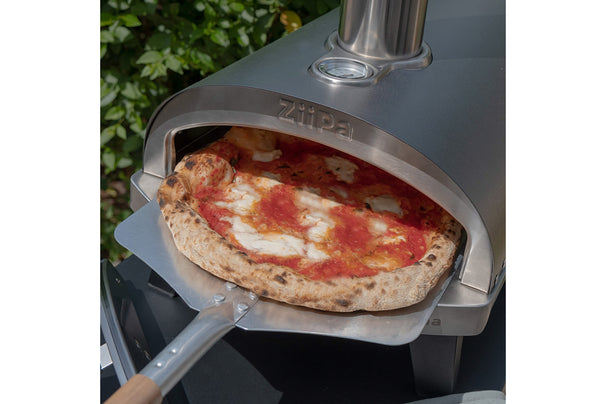 Horno para pizza ZiiPa Piana - A leña - con termómetro - Pizarra - para pizzas de ø 30 cm - Piedra para pizza giratoria