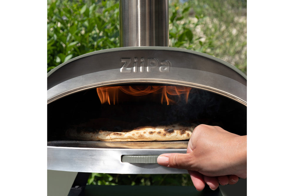 Horno para pizza ZiiPa Piana - A leña - con termómetro - Eucalyptus - para pizzas de ø 30 cm - Piedra para pizza giratoria