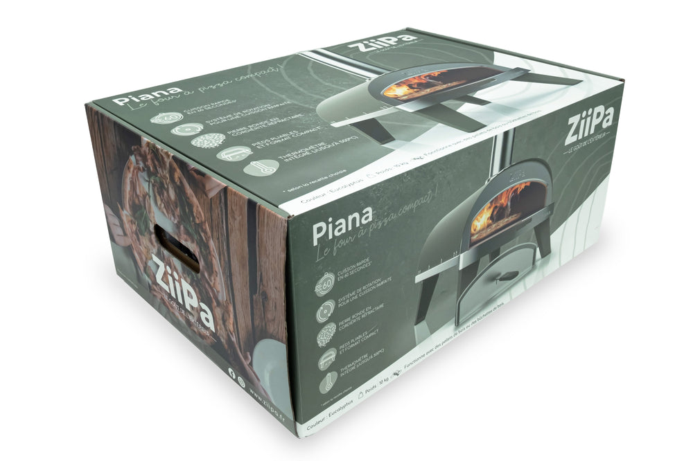 Horno para pizza ZiiPa Piana - A leña - con termómetro - Eucalyptus - para pizzas de ø 30 cm - Piedra para pizza giratoria