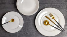 Juego de vajilla Studio Tavola blanco 18 piezas / 6 personas - 6 platos llanos, 6 platos hondos y 6 platos de desayuno