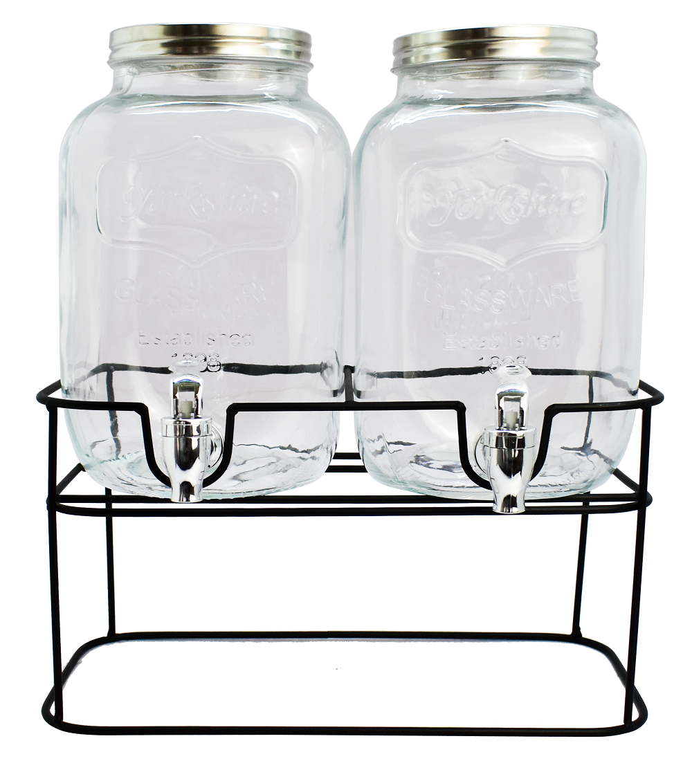Dispensador doble de bebidas Cookinglife - con soporte - 2 x 4 litros