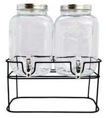 Dispensador doble de bebidas Cookinglife - con soporte - 2 x 4 litros