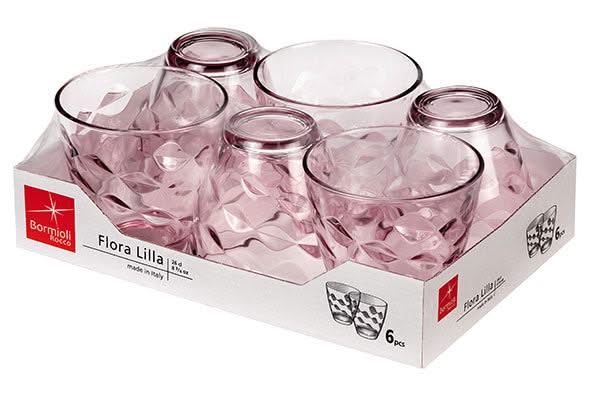 Vasos Bormioli Rocco Flora - Rosa - 250 ml - 6 piezas