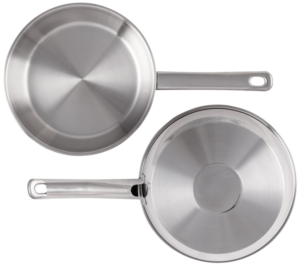 Set de sartenes Cookinglife Superior Triply Acero Inoxidable 2 piezas ø 24 y 28 cm - apta para todas las fuentes de calor - sin recubrimiento antiadherente