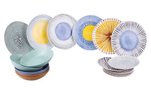 Villa d'Este Home juego de vajilla Marea porcelana 18 piezas / 6 personas - 6 platos de cena, 6 platos de desayuno y 6 platos hondos