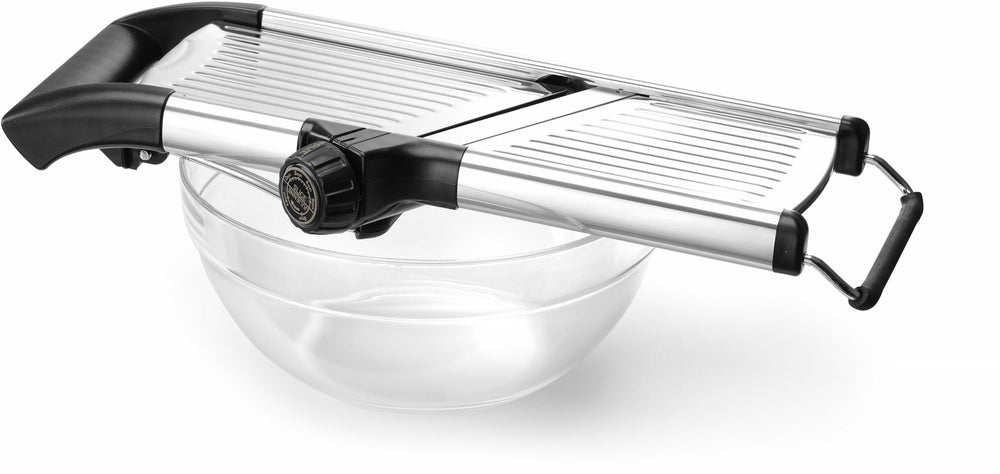 Mandolina Hendi - Cortador de verduras - Cortador de cocina - Acero inoxidable con diferentes cuchillas y protector de dedos