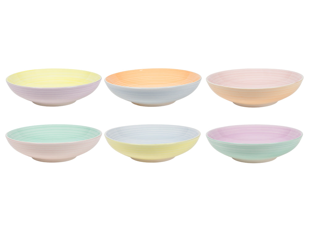 Cookinglife Platos Profundos / Platos para Pasta Pastel Harmony ø 23 cm - 6 Piezas