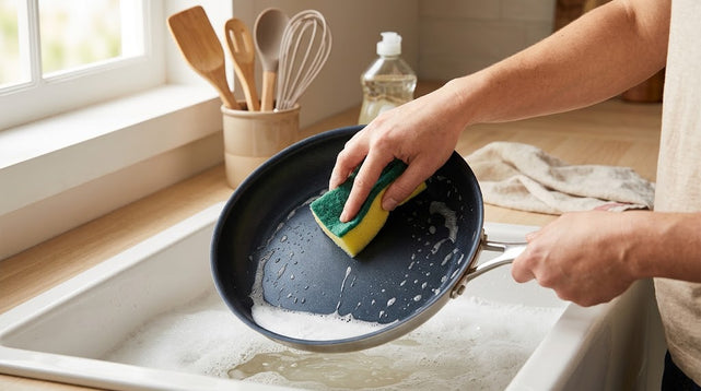 Stap 4: Een pan met keramische of PFAS-vrije coating goed gebruiken