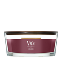 WoodWick Vela Aromática Ellipse Cereza Oscura - 9 cm / 19 cm - Vela Aromática en Vidrio - Mecha de Madera