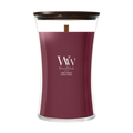 WoodWick Vela Aromática Grande Cereza Oscura - 18 cm / ø 10 cm - Vela Aromática en Vidrio - Mecha de Madera