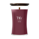WoodWick Vela Aromática Grande Cereza Oscura - 18 cm / ø 10 cm - Vela Aromática en Vidrio - Mecha de Madera