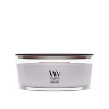 WoodWick Vela Aromática Ellipse Lavanda & Cedro - 9 cm / 19 cm - Vela Aromática en Vidrio - Mecha de Madera