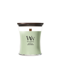 WoodWick Vela Aromática Mediana Matcha Zest - 11 cm / ø 10 cm - Vela Aromática en Vidrio - Mecha de Madera