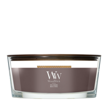 WoodWick Vela Aromática Ellipse Iris Woods - 9 cm / 19 cm - Vela Aromática en Vidrio - Mecha de Madera