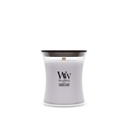 WoodWick Vela Aromática Mediana Lavanda & Cedro - 11 cm / ø 10 cm - Vela Aromática en Vidrio - Mecha de Madera