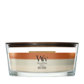 WoodWick Vela Aromática Ellipse Trilogy Vanilla Embers - 9 cm / 19 cm - Vela Aromática en Vidrio - Pabilo de Madera
