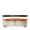 WoodWick Vela Aromática Ellipse Trilogy Vanilla Embers - 9 cm / 19 cm - Vela Aromática en Vidrio - Pabilo de Madera