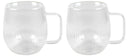 Cookinglife Vasos de café / té de doble pared con asa Lines - 350 ml - 2 Piezas